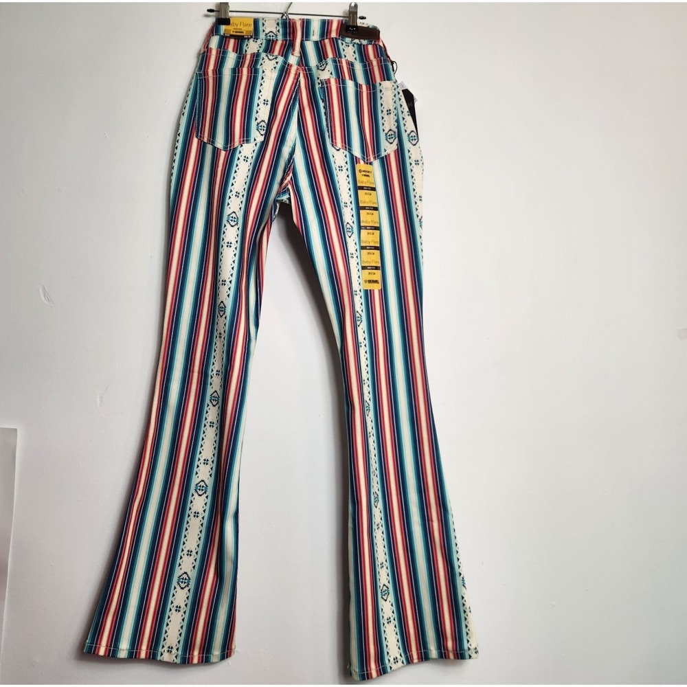 NWT Rock & Roll Denim x Hooey Baby Flare Jeans 28x34 Serape Western‎ Stretch NEW - Picture 3 of 15